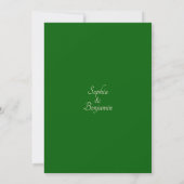 Moderner Emerald & Champagne Minimal Save the Date Einladung (Rückseite)