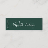 Moderner Emerald Green Graduate Student Abschluss Telefonnummerkarte (Vorderseite)