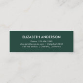 Moderner Emerald Green Graduate Student Abschluss Telefonnummerkarte (Rückseite)