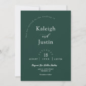 Moderner Emerald Green Minimal Wedding Foto QR Cod Einladung (Vorderseite)