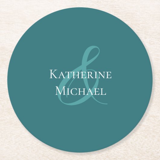 Moderner Emerald Green Wedding Paper Untersetzer (Vorderseite)