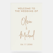 Moderner Empfang Acrylschild (Vorderseite)