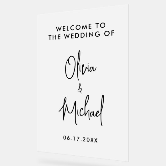 Moderner Empfang Acrylschild (Winkel)