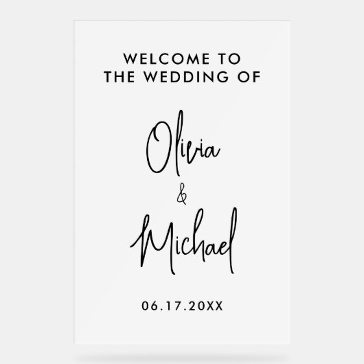 Moderner Empfang Acrylschild (Vorderseite)