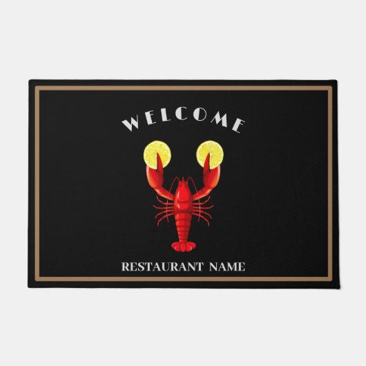 Moderner Empfang an Meeresfrüchten Hummer Limoner  Fußmatte (Vorderseite)