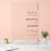 Moderner Empfang für MinimalWedding Acrylschild (Hochzeit)