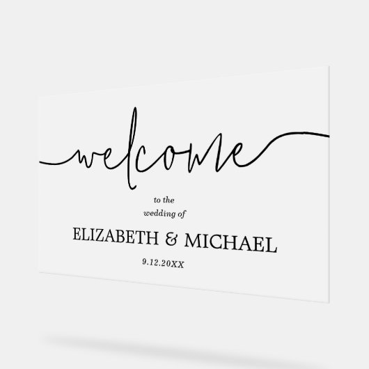 Moderner Empfang für MinimalWedding Acrylschild (Winkel)