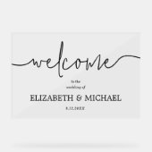 Moderner Empfang für MinimalWedding Acrylschild (Vorderseite)