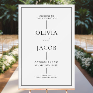 Moderner Empfang für MinimalWedding Acrylschild