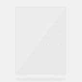 Moderner Empfang für MinimalWedding Acrylschild (Vorderseite)