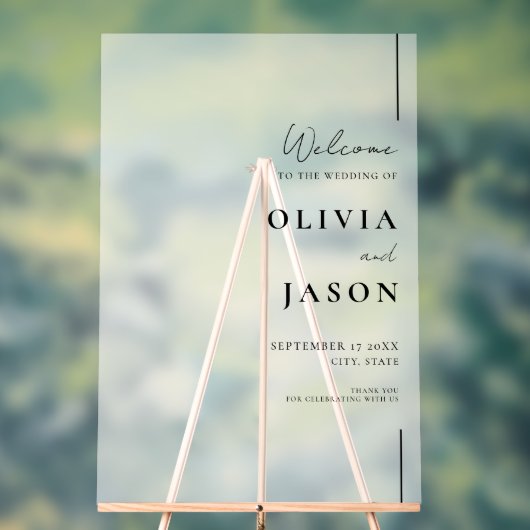 Moderner Empfang für MinimalWedding Acrylschild (Neutral)