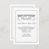 Moderner Empfang in Weiß und Schwarz Einladung (Vorne/Hinten)