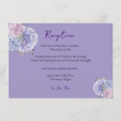 Moderner Empfang Lilac Blue Hydrangea Begleitkarte (Vorderseite)