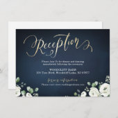Moderner Empfang mit Goldschrift Begleitkarte (Vorne/Hinten)