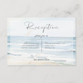 Moderner Empfang mit Hochzeitsfeiern am Strand Begleitkarte (Vorderseite)