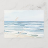 Moderner Empfang mit Hochzeitsfeiern am Strand Begleitkarte (Rückseite)