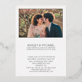 Moderner Empfang nur 2 Foto Gold Folieneinladung (Rückseite)