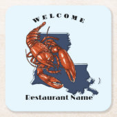 Moderner Empfang Rote Krebse Louisiana individuell Rechteckiger Pappuntersetzer (Vorderseite)