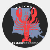 Moderner Empfang Rote Krebse Louisiana individuell Runder Aufkleber (Vorderseite)