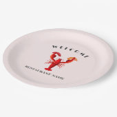 Moderner Empfang von Meeresfrüchten Hummer Sushi i Pappteller (Schrägansicht)