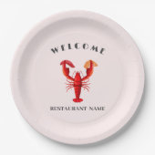 Moderner Empfang von Meeresfrüchten Hummer Sushi i Pappteller (Vorderseite)