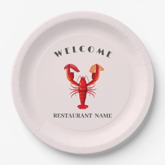 Moderner Empfang von Meeresfrüchten Hummer Sushi i Pappteller (Vorderseite)