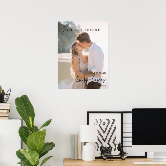 Moderner Empfang vor dem Foto Verlobung Poster (Heimbüro)
