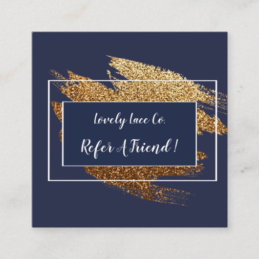 Moderner Entwurf des Blaus und des Goldes Empfehlungskarte (Vorderseite)