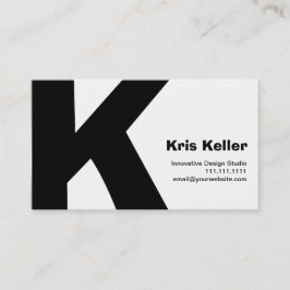 Moderner Entwurf großer Retro K-Monogramm Visitenkarte