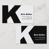 Moderner Entwurf großer Retro K-Monogramm Visitenkarte (Vorne/Hinten)