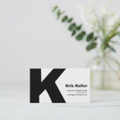 Moderner Entwurf großer Retro K-Monogramm Visitenkarte (Stehend Vorderseite)