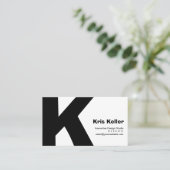 Moderner Entwurf großer Retro K-Monogramm Visitenkarte (Stehend Vorderseite)