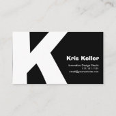 Moderner Entwurf großer Retro K-Monogramm Visitenkarte (Rückseite)