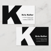 Moderner Entwurf großer Retro K-Monogramm Visitenkarte (Vorne/Hinten)