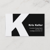 Moderner Entwurf großer Retro K-Monogramm Visitenkarte (Rückseite)