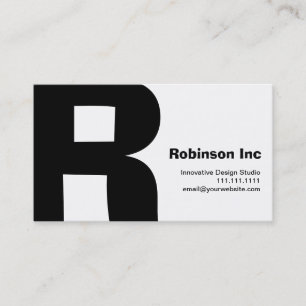 Moderner Entwurf großer Retro R-Monogramm Visitenkarte
