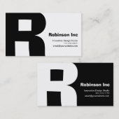 Moderner Entwurf großer Retro R-Monogramm Visitenkarte (Vorne/Hinten)