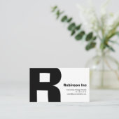 Moderner Entwurf großer Retro R-Monogramm Visitenkarte (Stehend Vorderseite)