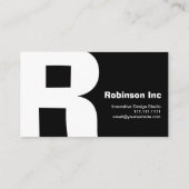 Moderner Entwurf großer Retro R-Monogramm Visitenkarte (Rückseite)