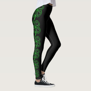 Moderner Entwurfs-Klee-Herz-St Patrick Tagesbein Leggings