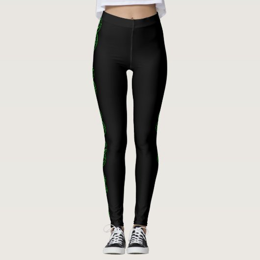 Moderner Entwurfs-Klee-Herz-St Patrick Tagesbein Leggings (Vorderseite)