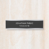 Moderner Entwurfs-Schwarzes und silbernes Türschild (Vorderseite )