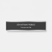 Moderner Entwurfs-Schwarzes und silbernes Türschild (Vorderseite )