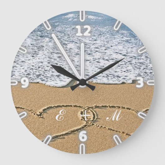 Moderner entzückender tropischer Strand, Große Wanduhr (Vorderseite)