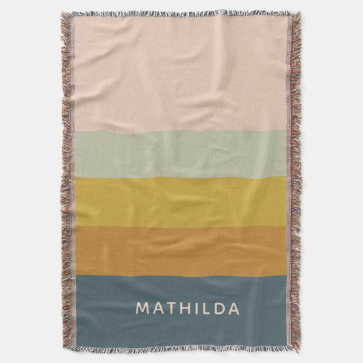 Moderner erdgestreifter Personalisierter Name gemü Decke (Vorderseite Vertikal)