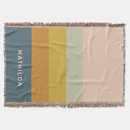 Moderner erdgestreifter Personalisierter Name gemü Decke (Vorderseite)