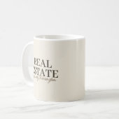Moderner Erdig wirkender Immobilienmakler Kaffeetasse (Vorderseite Links)
