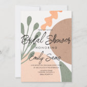 Moderner Erdklotz formt Abstraktes Brautparty Einladung (Vorderseite)