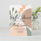 Moderner Erdklotz formt Abstraktes Brautparty Einladung (Stehend Vorderseite)