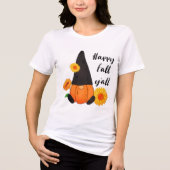 Moderner Erntedank Fall Pumpkin Gnome Tri-Blend Shirt (Vorderseite)